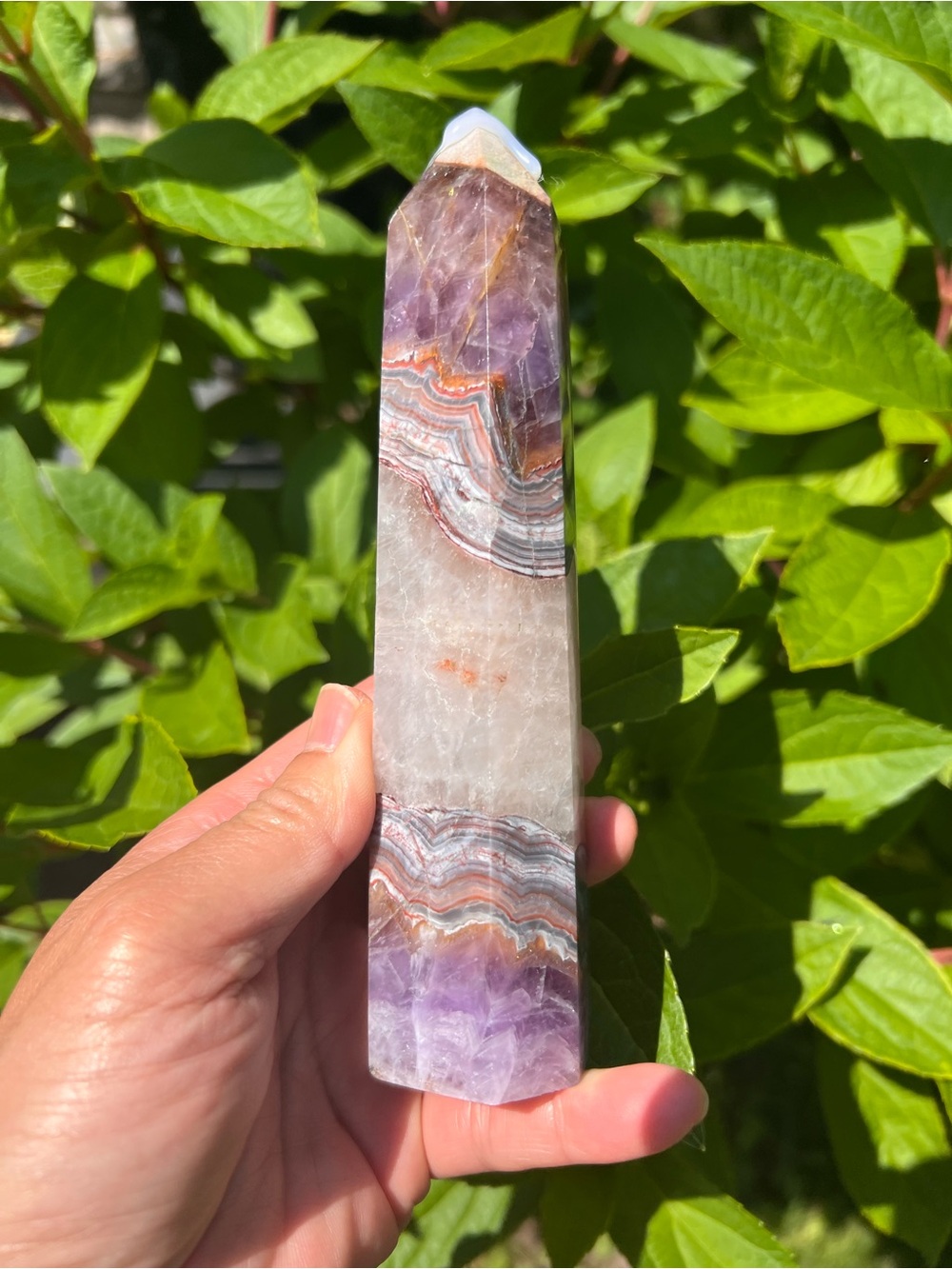 Amethyst (3) lace agate tower | crystal